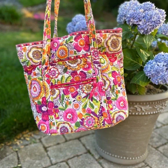 Vera Bradley Bags Vera Bradley Pink And Orange Floral Tote Bag